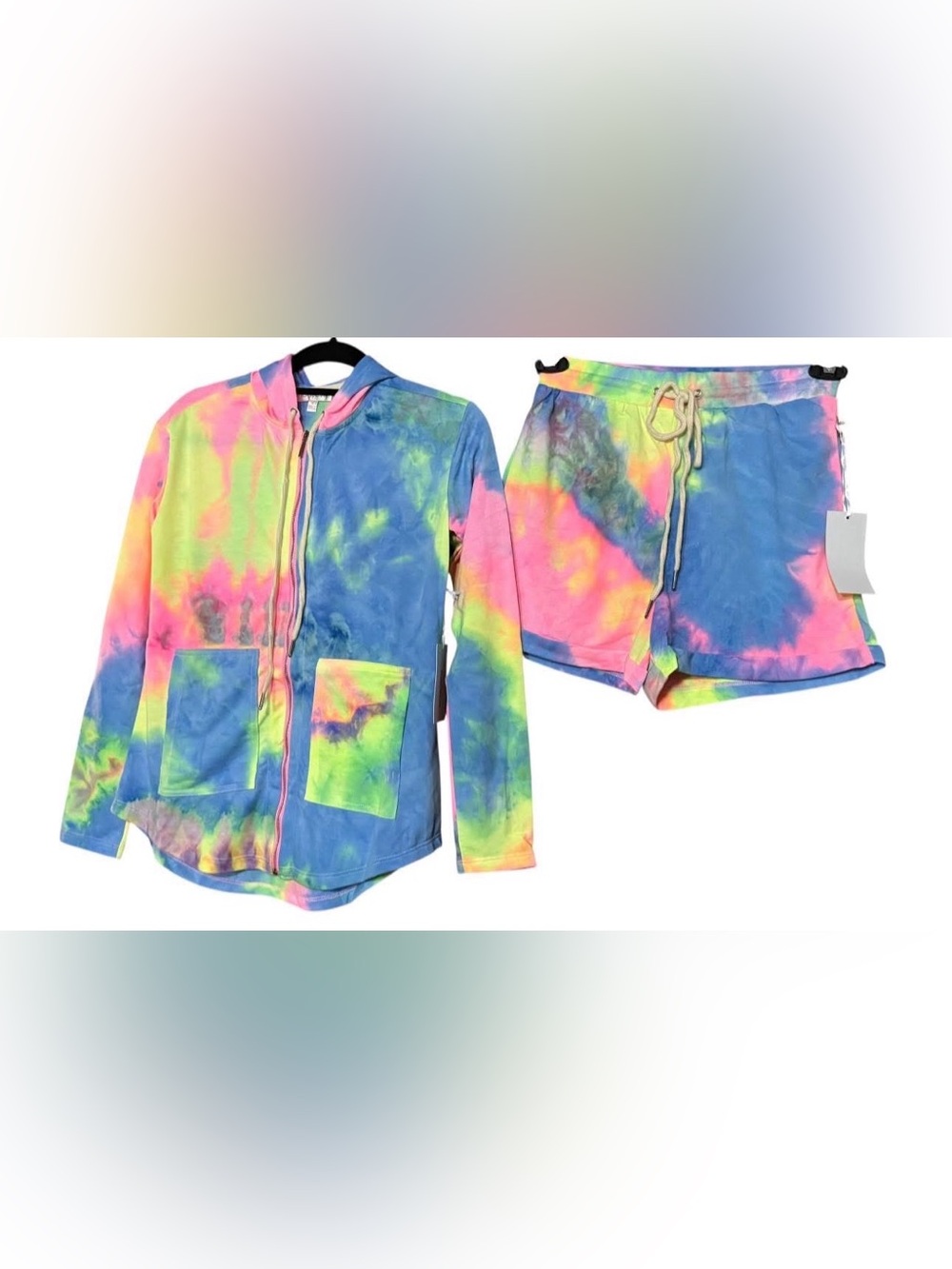 Rose Velvet Matching 2 Piece Tie Dye Lounge Set NWT